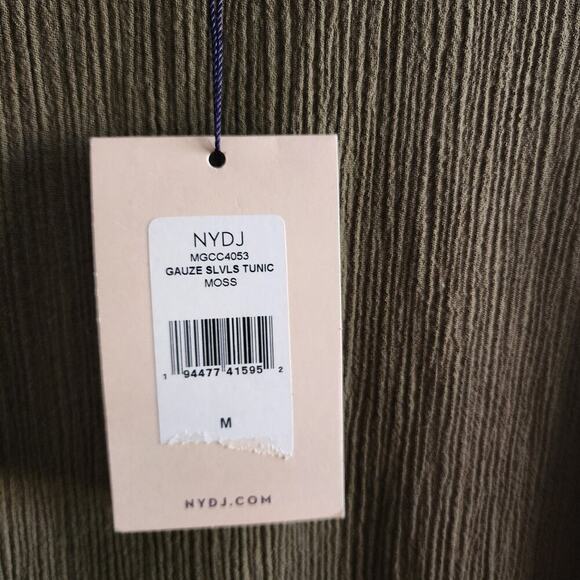 NYDJ Womens Size M Gauze Sleeveless Tunic Moss Green Beach Lagenlook Minimalist - Picture 6 of 11